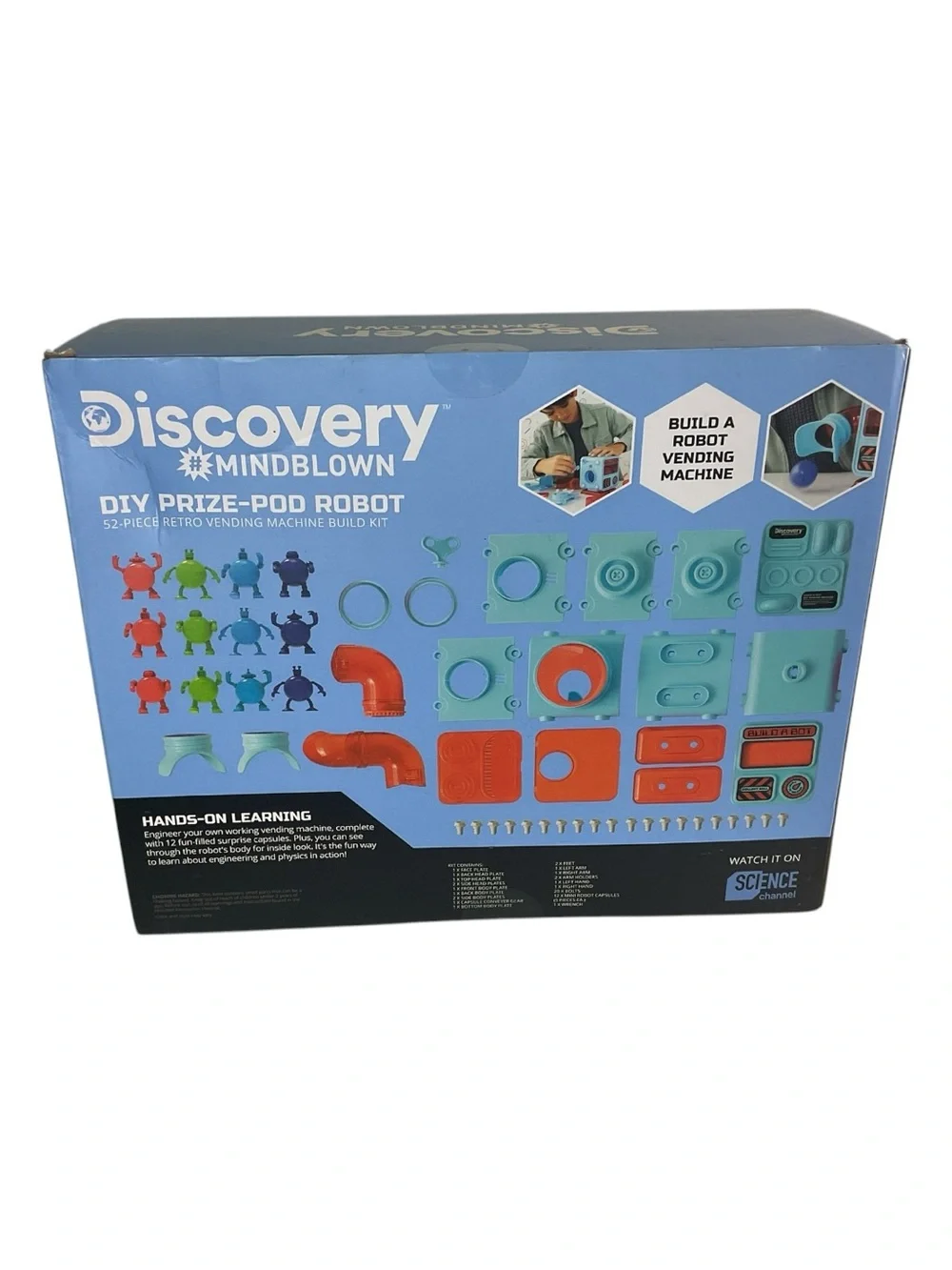 Discovery MindBlown DIY Prize-Pod Robot 52Pc Retro Vending Machine STEM Kit New